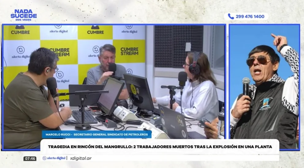 El líder sindical de los petroleros fue entrevistado en el programa "Nada sucede dos veces", por AM Cumbre 1400. Foto: captura de video Cumbre Stream