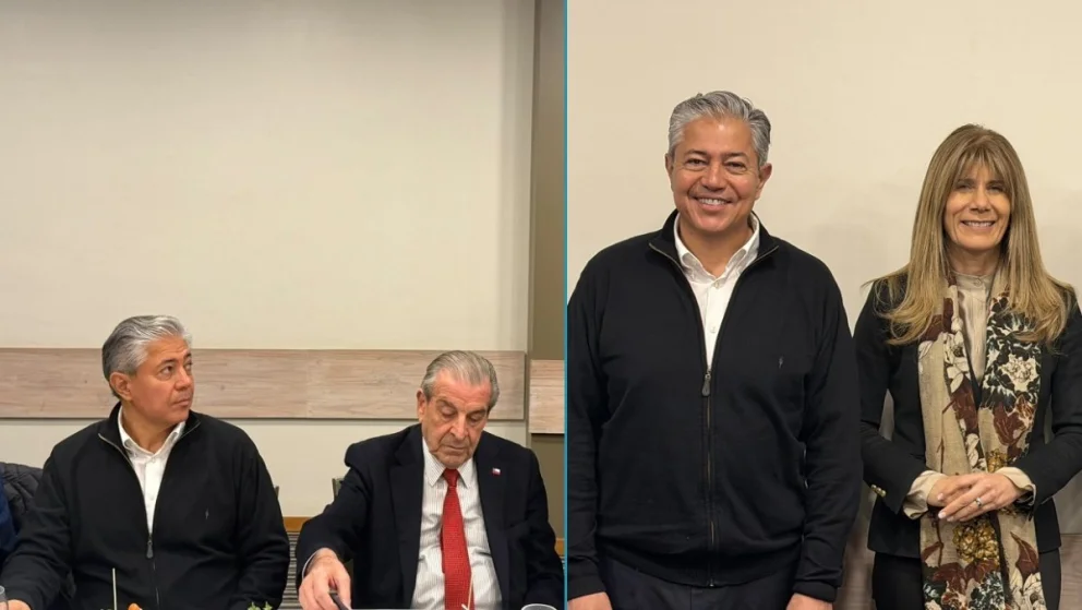 El encuentro en la ciudad de Concepción del gobernador neuquino con el expresidente chileno Eduardo Frei y con la actual ministra de Energía de ese país. Fotos: X