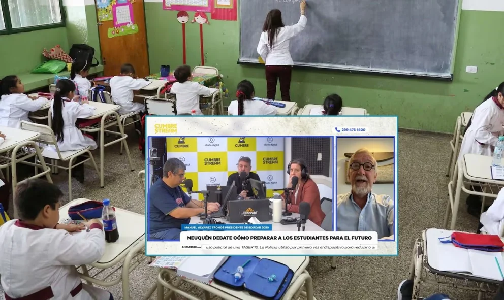 El presidente de Educar 2050 fue entrevistado en el programa "Nada sucede dos veces", por AM Cumbre 1400. Foto: captura de video Cumbre Stream/archivo