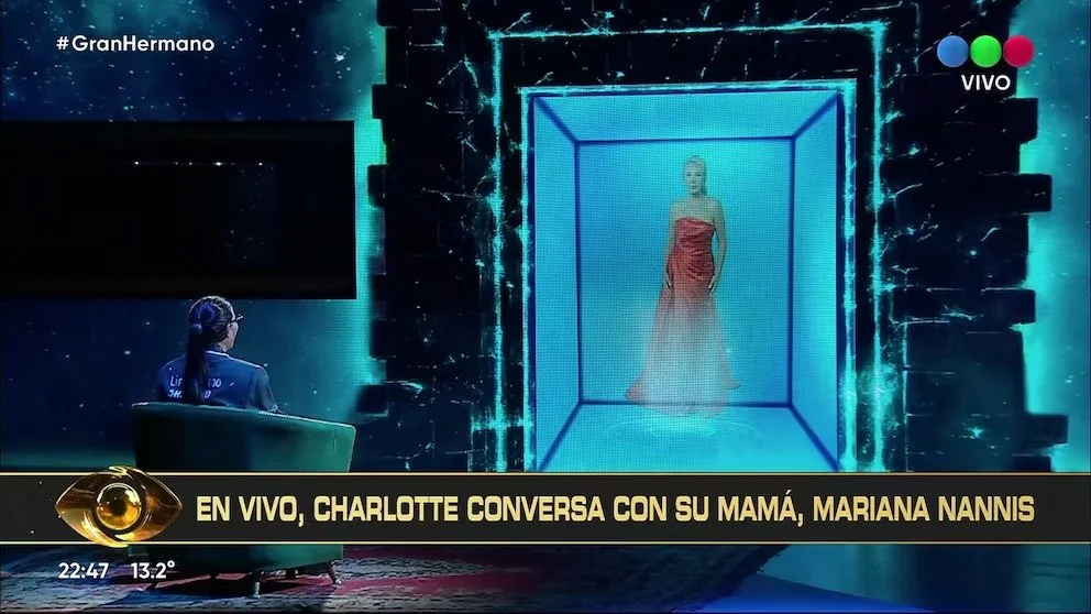 Charlotte Caniggia se emocionó al recibir una videollamada de su mamá, Mariana Nannis, en la previa de la gran final de Gran Hermano. (Foto: telefe)