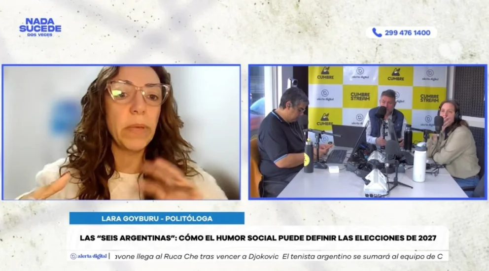 La politóloga fue entrevista en el programa "Nada sucede dos veces", por AM Cumbre 1400. Foto: captura de video Cumbre Stream. 