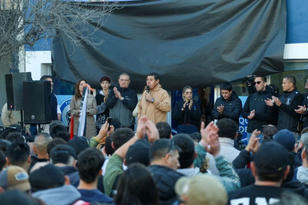 Marcelo Rucci en el acto de inauguración. 