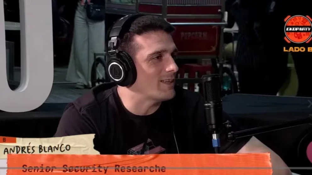 Su experiencia como consultor estratégico lo llevó a compartir sus hallazgos en las conferencias de ciberseguridad más importantes del mundo. Fuente: Ekoparty