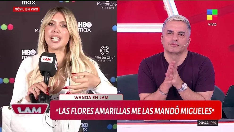 Wanda Nara protagonizó un fuerte cruce en vivo con Karina Iavícoli y se le escapó un insulto al aire. 