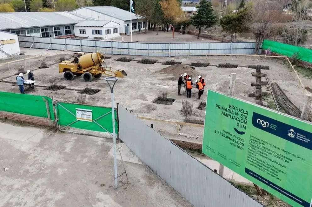 Las obras en la Escuela Nº 315 permitirán contar con un Salón de Usos Múltiples abierto a actividades comunitarias.