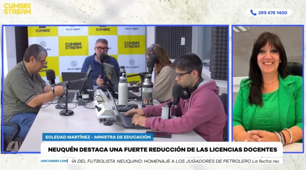 La ministra de Educación neuquina fue entrevistada en el programa "Nada sucede dos veces", por AM Cumbre 1400. Foto: captura de video Cumbre Stream. 
