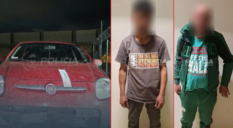 Conmoción en la noche en Centenario por el amplio operativo policial que terminó con la detención de dos hombres, secuestro de un auto y una fuerte suma de dinero. Fotos: Policía del Neuquén