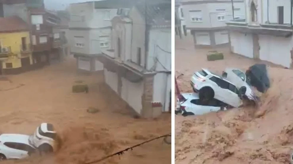 Los servicios de rescate tuvieron que realizar 90 operativos de salvamento en los distintos puntos de la ciudad de Madrigueras. Fuente: redes sociales.