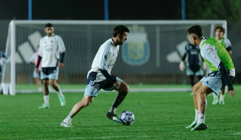 Lionel Messi en los últimos entrenamientos con la Selección Argentina. Foto: X: @Argentina