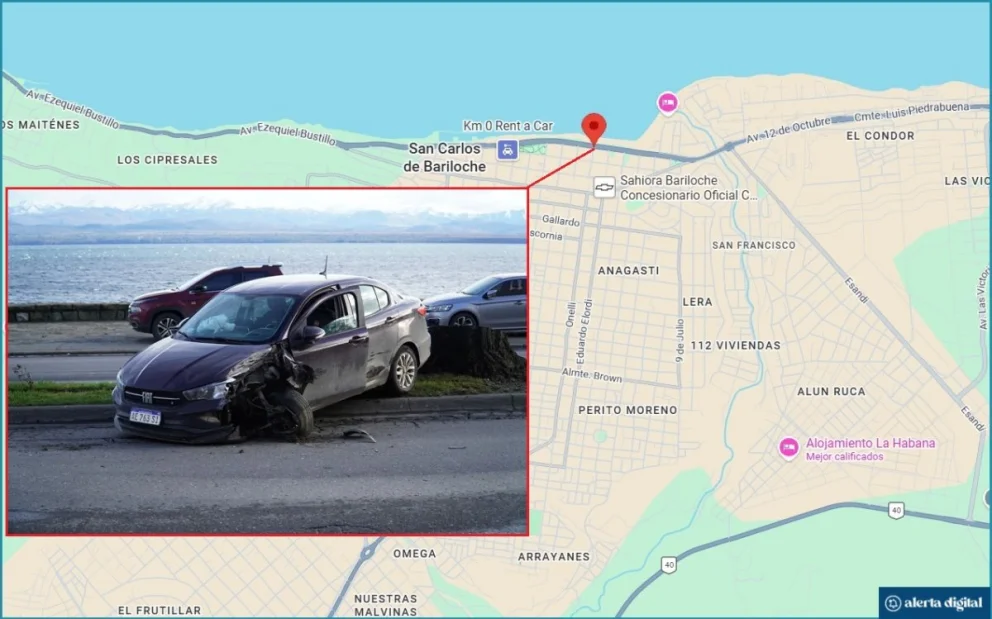 El insólito hecho se registró en la mañana de este lunes. El conductor que huyó con el vehículo que embistió fue detenido minutos después. Foto: Google Maps/gentileza