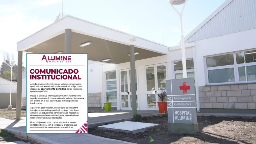 La mujer golpeada fue asistida en la guardia del hospital de Aluminé, luego del ataque por parte de la funcionaria municipal. Fotos: redes sociales