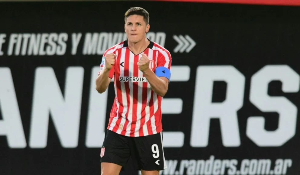 Guido Carrillo durante el empate entre Estudiantes y Flamengo. Foto: 0221