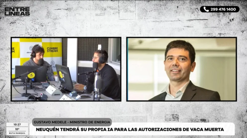 “La foto económica actual es el impacto de la actividad petrolera, es concreto en los actores directos e indirectos”, afirmó Medele en AM Cumbre 1400. Fuente: Cumbre Stream.