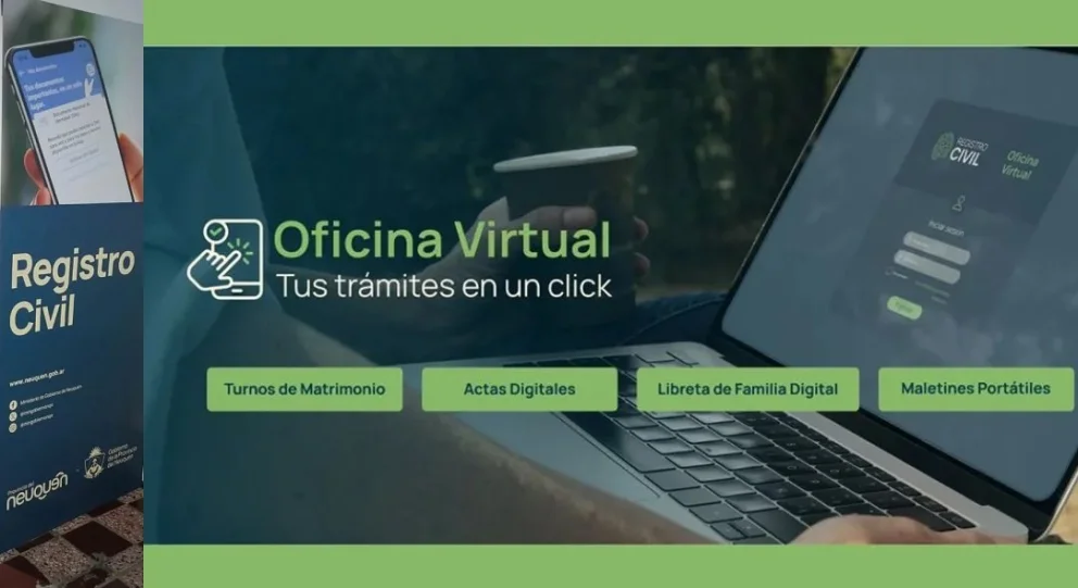 Gran respuesta a la oferta virtual del Registro Civil del Neuquén. Foto: archivo