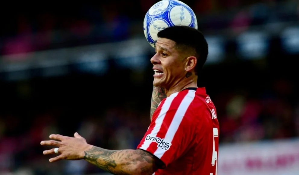 Marcos Rojo en su vuelta a Estudiantes. Foto: 0221