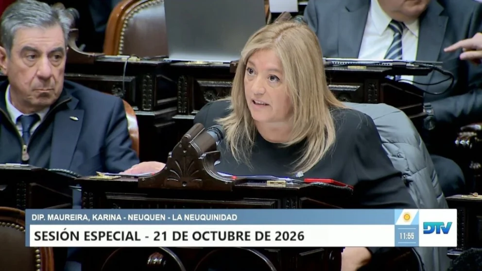 La diputada nacional de La Neuquinidad, Karina Maureira, no acompañó el proyecto de Ley de Inviolabilidad de la Propiedad Privada. Foto: captura de video