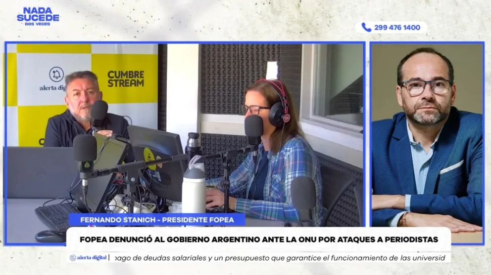 El titular de FOPEA fue entrevistado en el programa Nada sucede dos veces, por AM Cumbre. Foto: captura de video Cumbre Stream